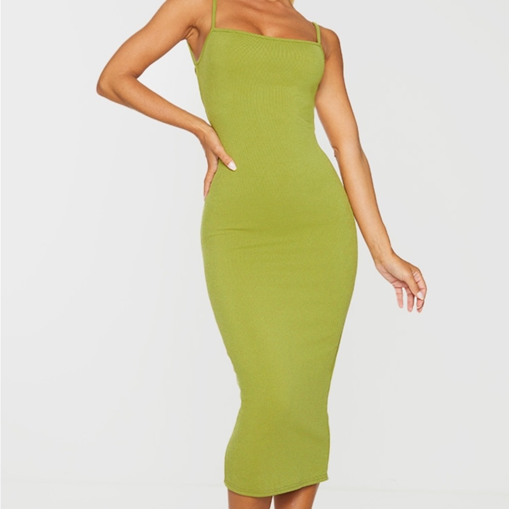 PRETTY LITTLE THING green open back dress